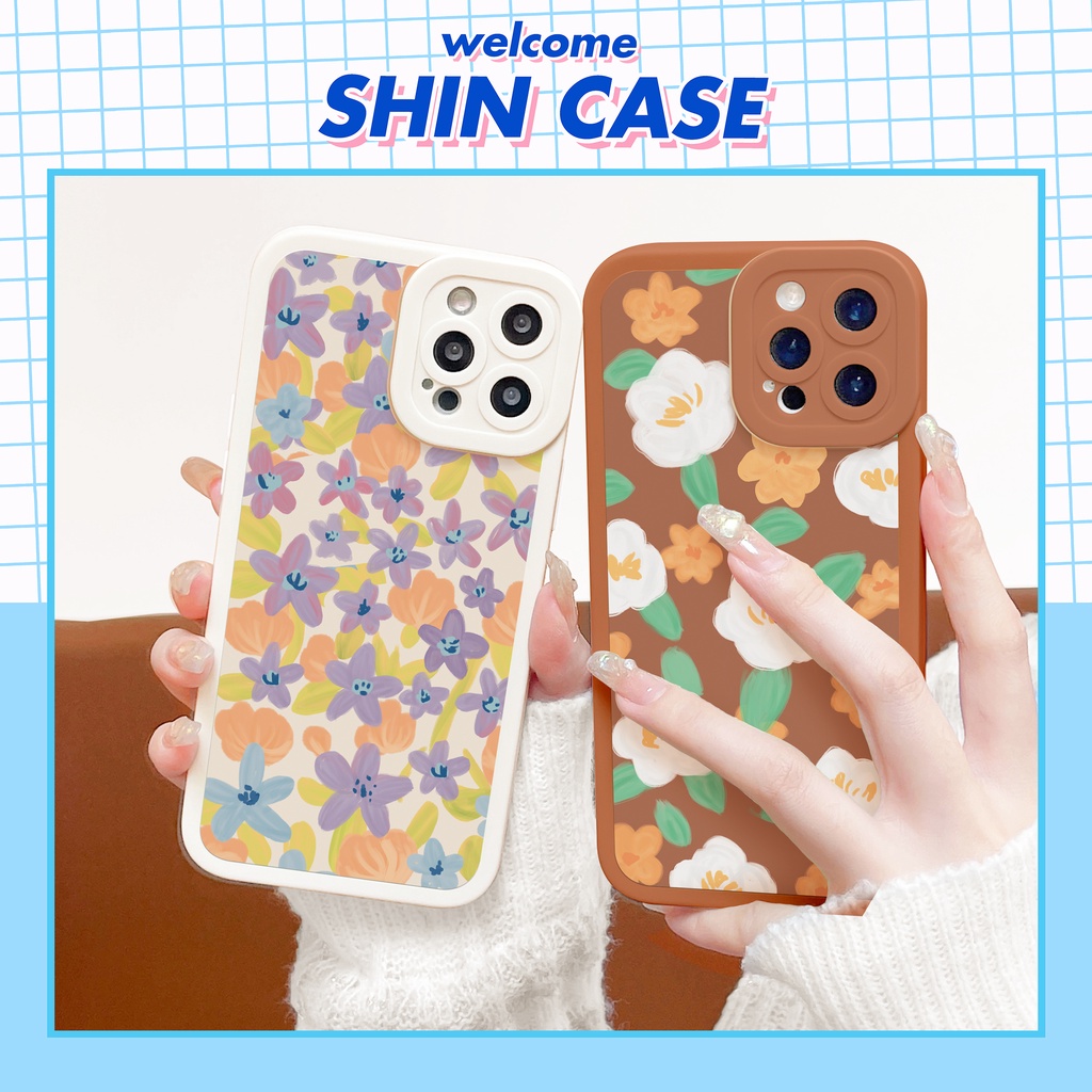 Ốp lưng iphone Vườn bông cạnh vuông 6/6plus/6s/6splus/7/7plus/8/8plus/x/xs/11/12/13/14/pro/max/promax/plus/shin/case
