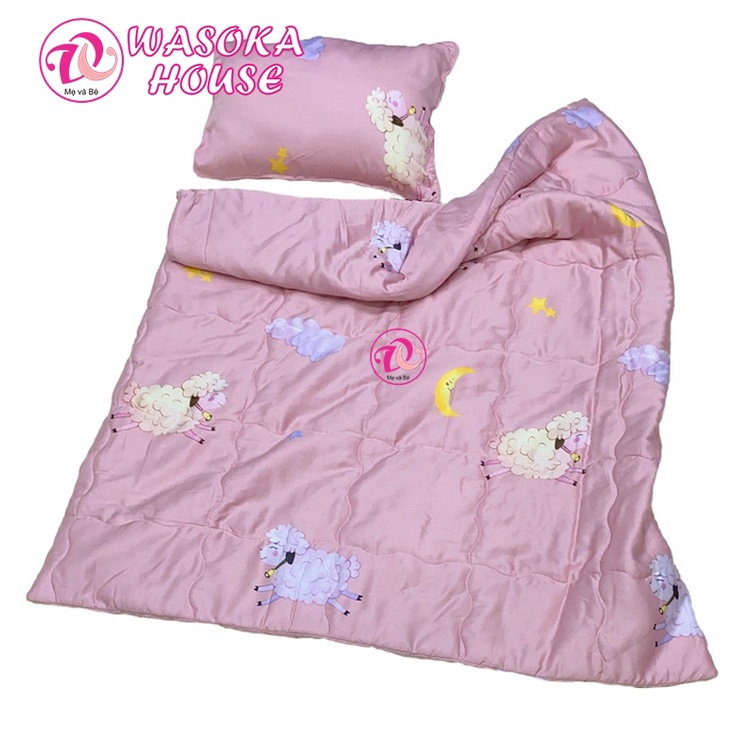 Bộ mền gối cho bé 1-5 tuổi, vải Tencel cao cấp mềm mịn, mát lạnh, họa tiết bé trai, gái đáng yêu
