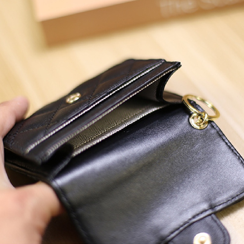 Ví Ngắn Đựng Tiền Xu Bằng Da Bò Hình Thoi Cho Nữ