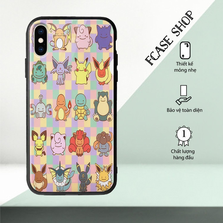 Ốp Đẹp Iphoen Xr Hình Pokemon FCASE Cho Iphone 12/Pro/Max/Se/2020/11/Pro/Max/6S/6/7/8/Plus/X/Xr/Xs/Max