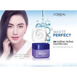 Kem Vitamin Dưỡng Trắng, Mờ Thâm Mụn L'oreal Paris White Perfect Day Cream SPF17 PA++ 50ml (Kem Ngày)