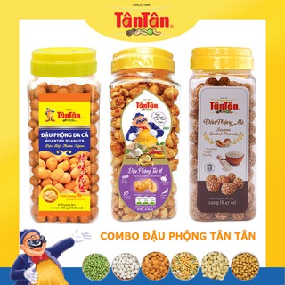 Đậu phộng Tân Tân: Đậu phộng da cá, Đậu tỏi ớt, Đậu phộng mè - Combo 3 Hủ