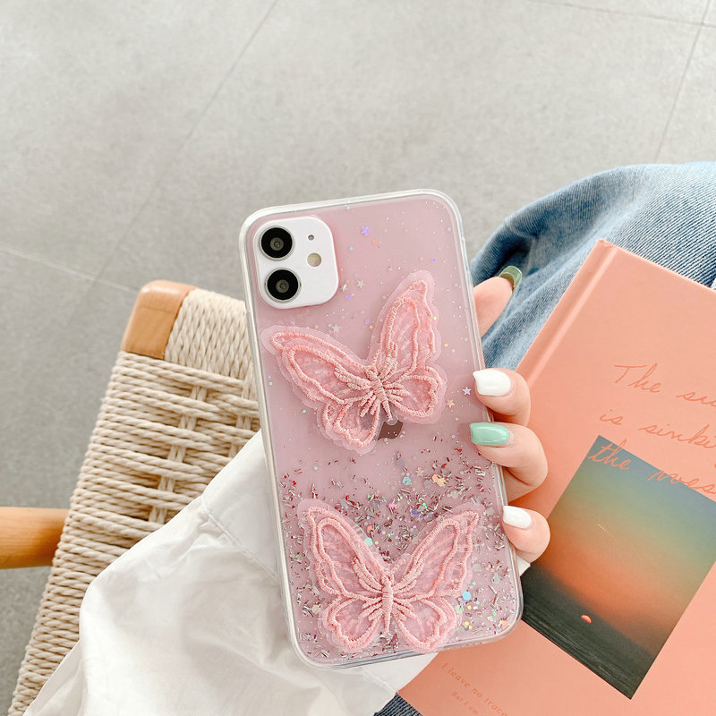 Casing Oppo A3s A1K Realme C1 2 3 C2 5 X XT R17 Pro F9 K3 Personalized Embroidery Butterfly All-inclusive Phone Case