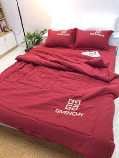 Bộ chăn ga gối Đũi 5 món (ga chun chăn trần bông y ảnh)