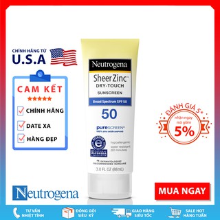 Kem Chống Nắng Neutrogena Sheer Zinc Dry-Touch Sunscreen Broad Spectrum SPF 50 (88mL)