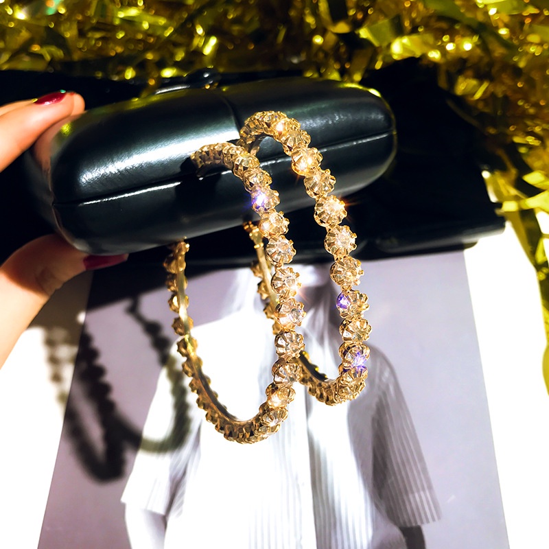 Khuyên Tai Tròn Mạ Bạc 925 Đính Đá Thời Trang Mới