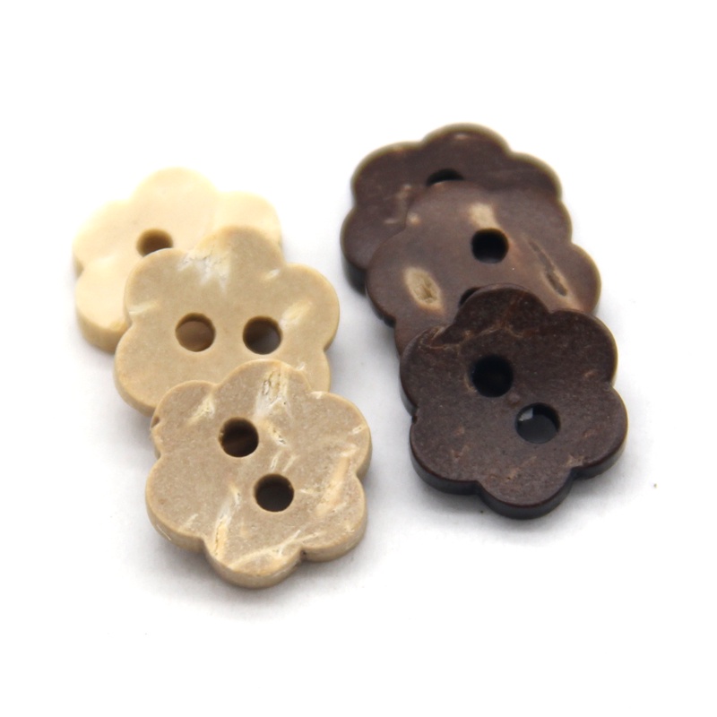 Set 50 Nút Gỗ Hình Hoa 11mm Thân Thiện Với Môi Trường