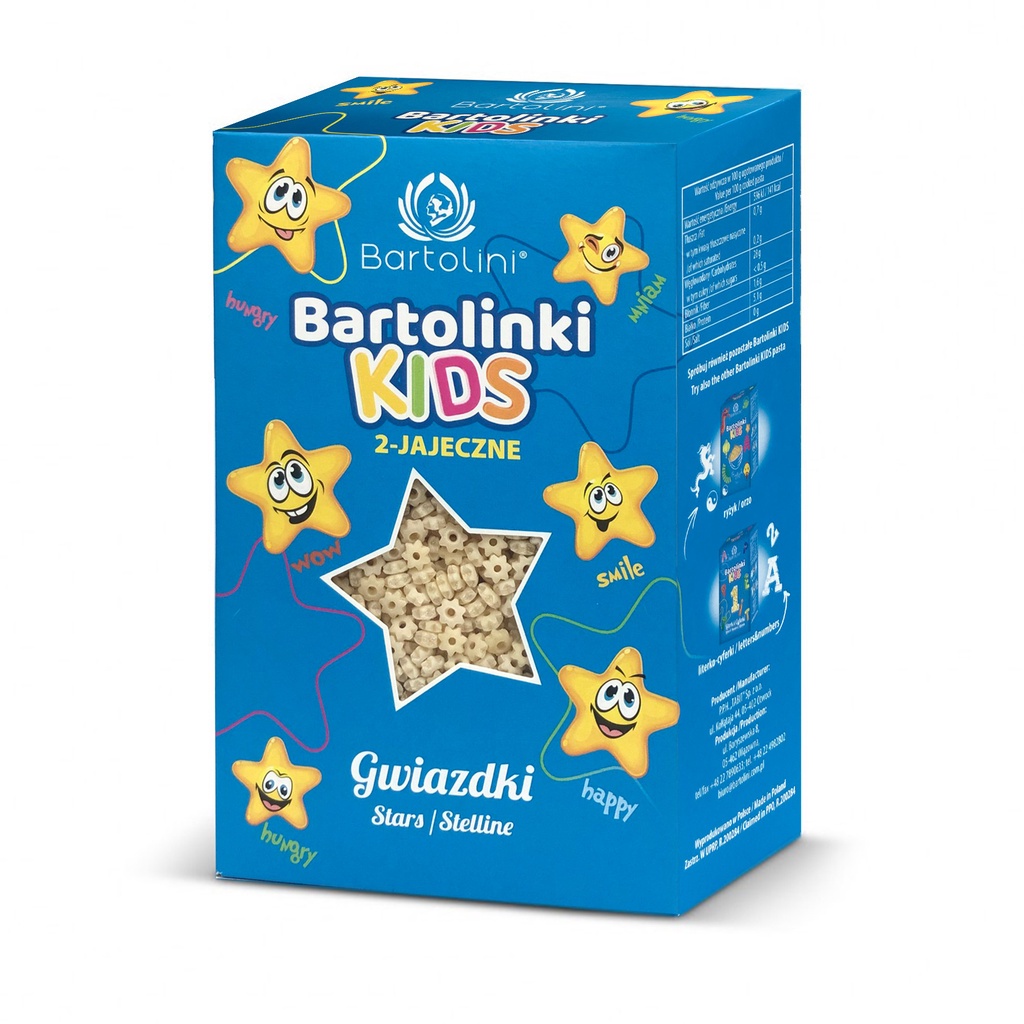 MÌ nui hình ngôi sao/chữ cái 2 trứng Bartolinki 250g
