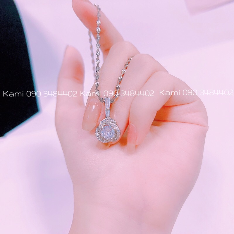 Dây chuyền kèm mặt đá xoắn không gỉ