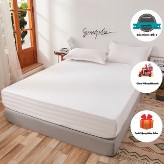 Bộ Ga Gối Cotton Tici Sọc 3F Cao Cấp Chuyên Dùng Cho Khách Sạn HomeStay