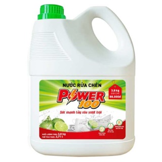 Nước rửa chén power 100, loại 3,8kg