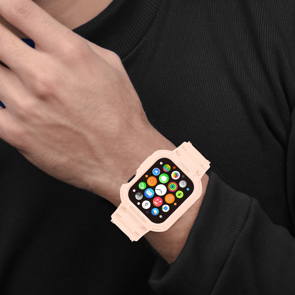 Dây Đeo Đồng Hồ Bằng Silicone Trong Suốt Kiểu Hàn Quốc Cho iwatch 8 7 6 SE 5 4 3 2 41MM 40mm 44mm 45MM 38mm 42MM