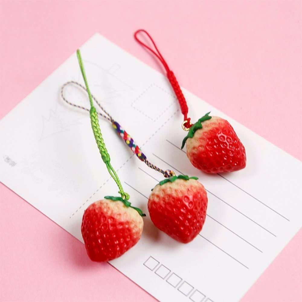 Dây Treo Điện Thoại / Chìa Khóa Hình Trái Dâu Dễ Thương Trang Trí Túi Xách