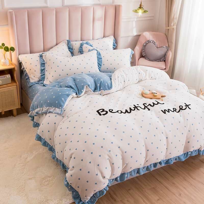 Set chăn ga gối nỉ nhung tăm siêu sang