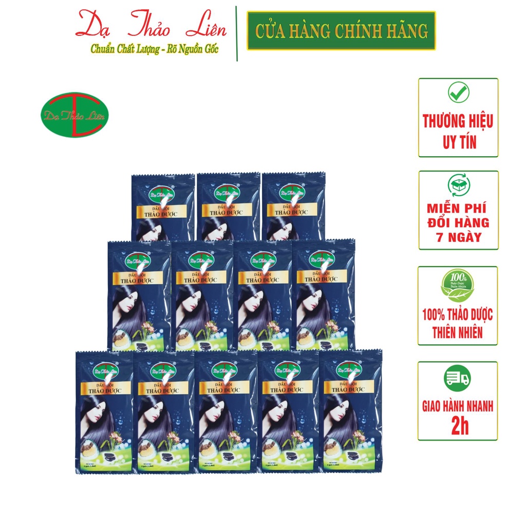 Dầu gội Dạ Thảo Liên 100% thảo Dược Thiên Nhiên Dạng Gói 5,8ml | Da Thao Lien Shampoo 100% Natural Herbal Package 5.8ml