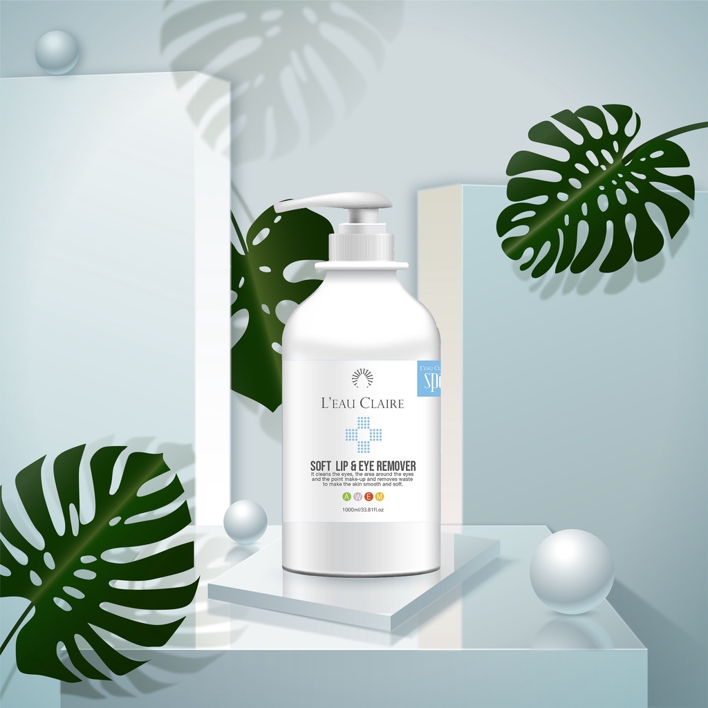 Nước tẩy trang mắt môi làm sạch sâu L'eau Claire Soft Lip &amp; Eye Remover 1000ml