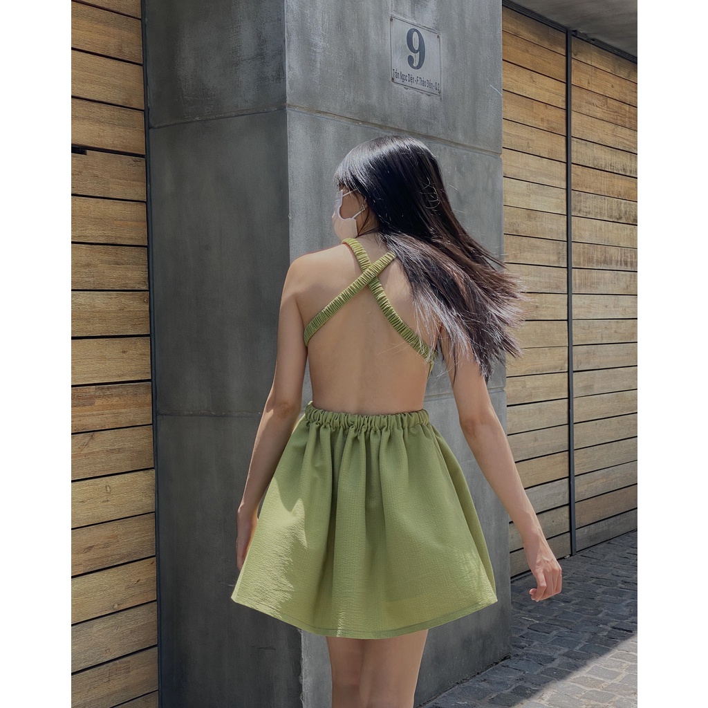 Đầm hở lưng Đen Clothing đầm đi biển xinh xắn có mút ngực dễ thương D01
