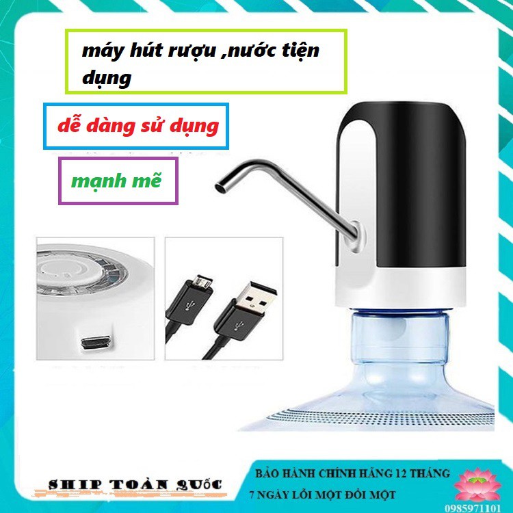 Máy hút rươu/ Máy hút nước uống từ bình,tích điện thông minh thế hệ mới 2019