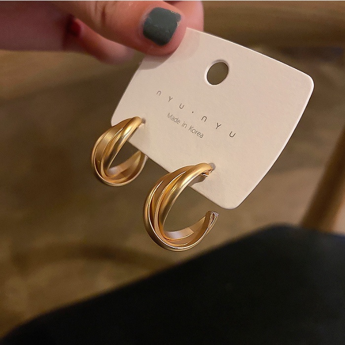 📛 RẺ VÔ ĐỊCH 📛 Khuyên bông tai kim loại vắt mạ vàng sang chảnh hot trend phong cách hàn quốc