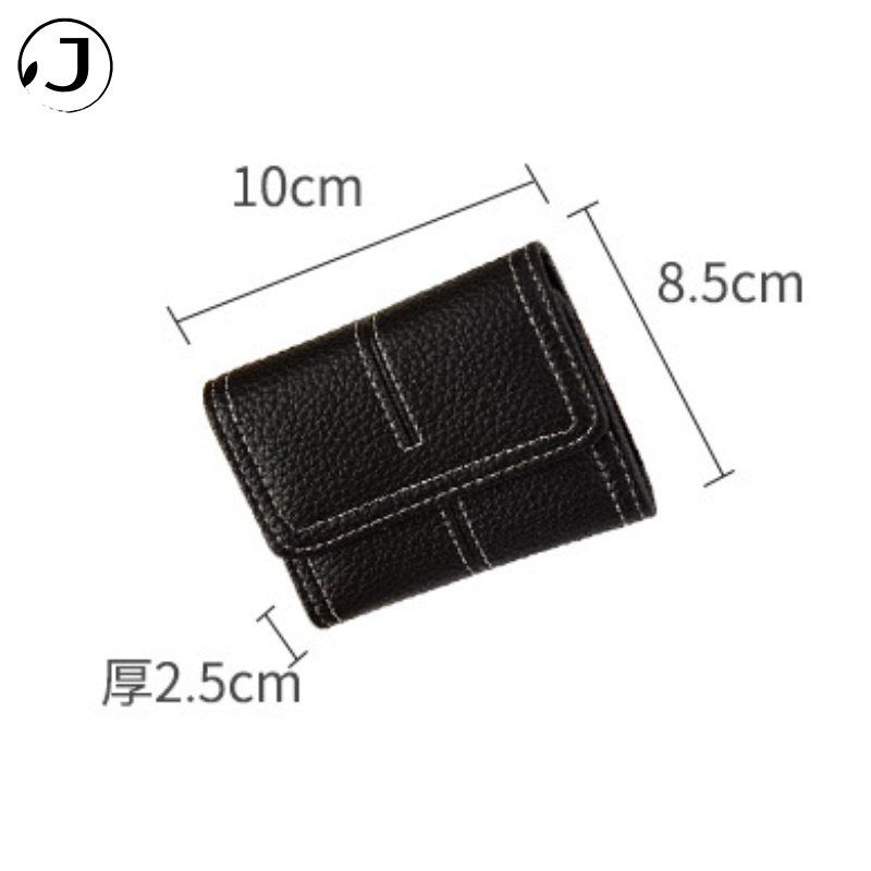 KAITIFEI Ví da nữ cầm tay mini nhỏ gọn đựng thẻ/tiền xu ngắn gập đẹp thời trang cao cấp có khóa kéo sang trọng cho nữ