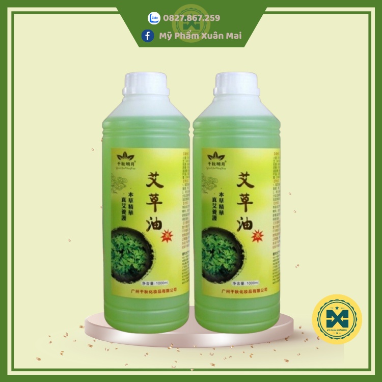 Dầu ngải cứu massage đông y  Qian qiuming yue 1000ml cho Spa