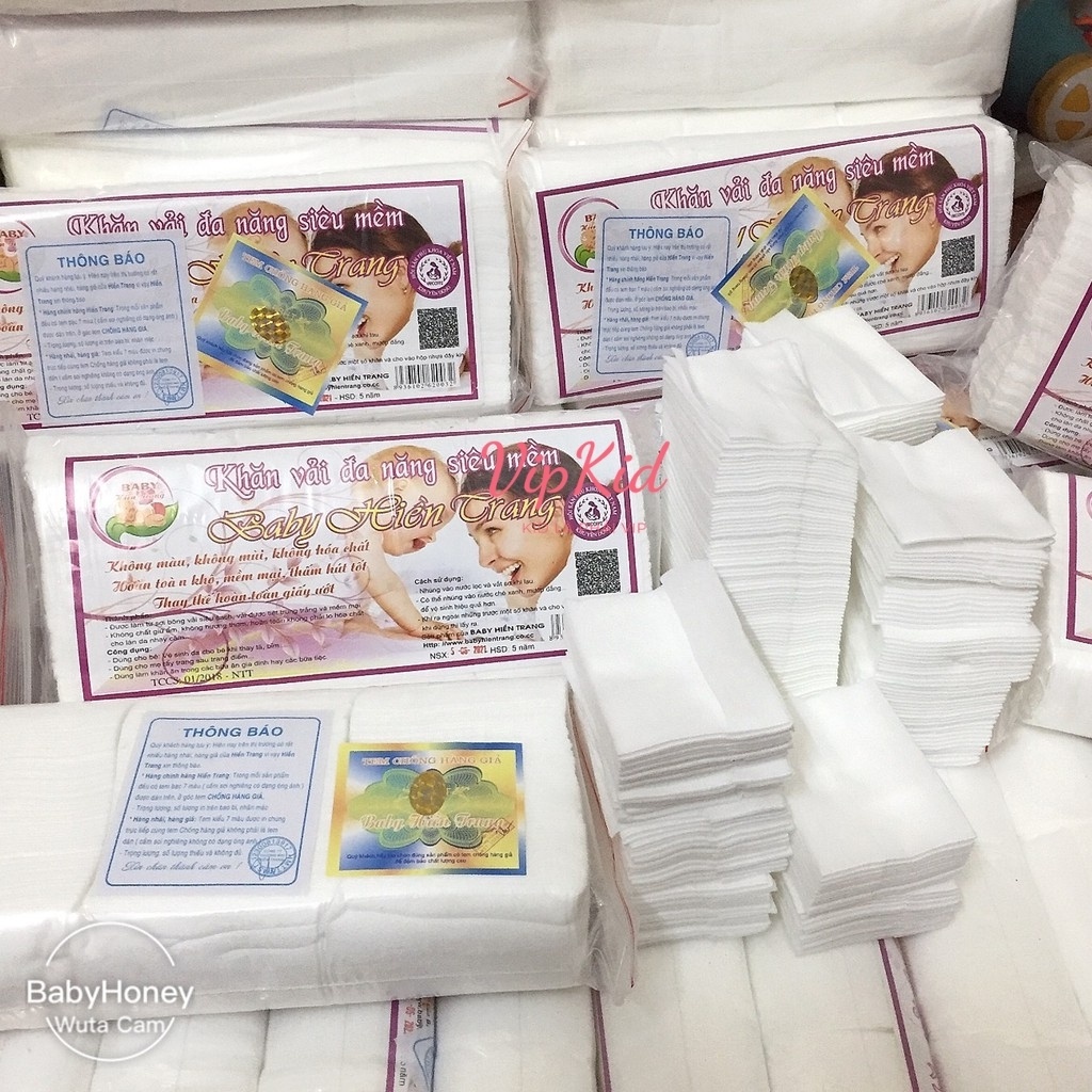 Khăn khô đa năng Baby Hiền Trang , khăn vải khô hàng loại 1 không bai xù, không hóa chất - VipKid