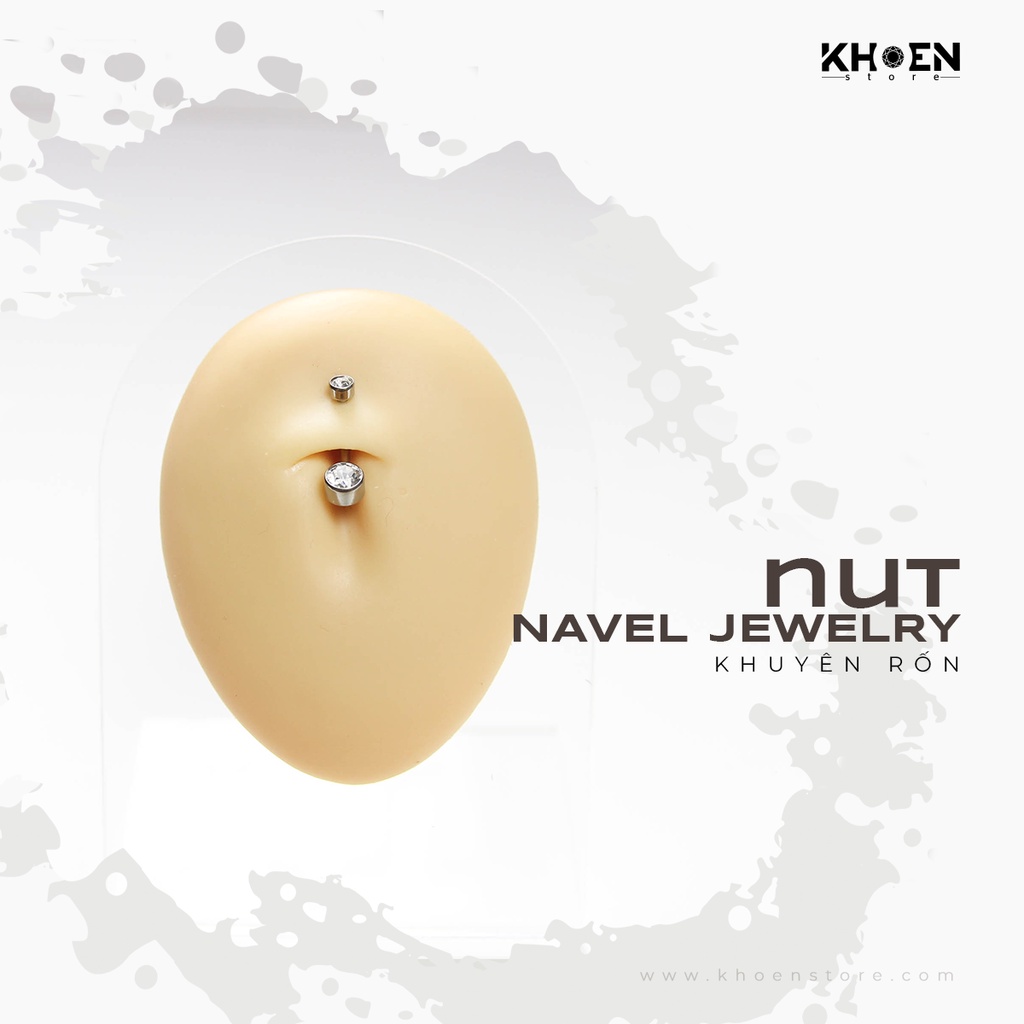 Khuyên Rốn 1 hạt đá - Titanium G23 - Khoen Store