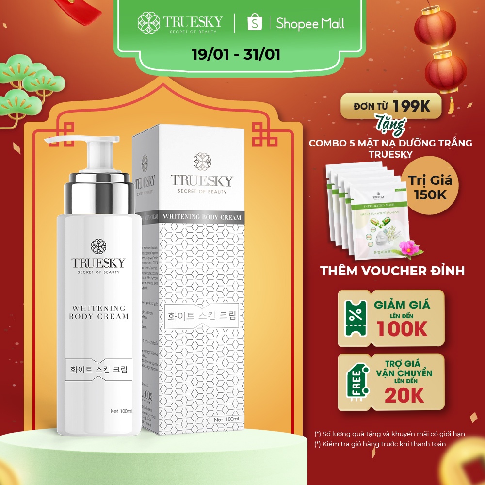 [Mã FMCGMALL -8% đơn 250K] Kem ủ trắng toàn thân Truesky giúp làm trắng da body cấp tốc 100g - Whitening Body Cream