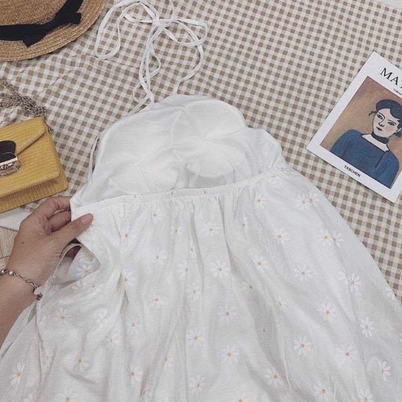 ÁO YẾM HOẠ TIẾT HOA CÚC HOẠ MI ✨🌼🌈🦋 | BigBuy360 - bigbuy360.vn