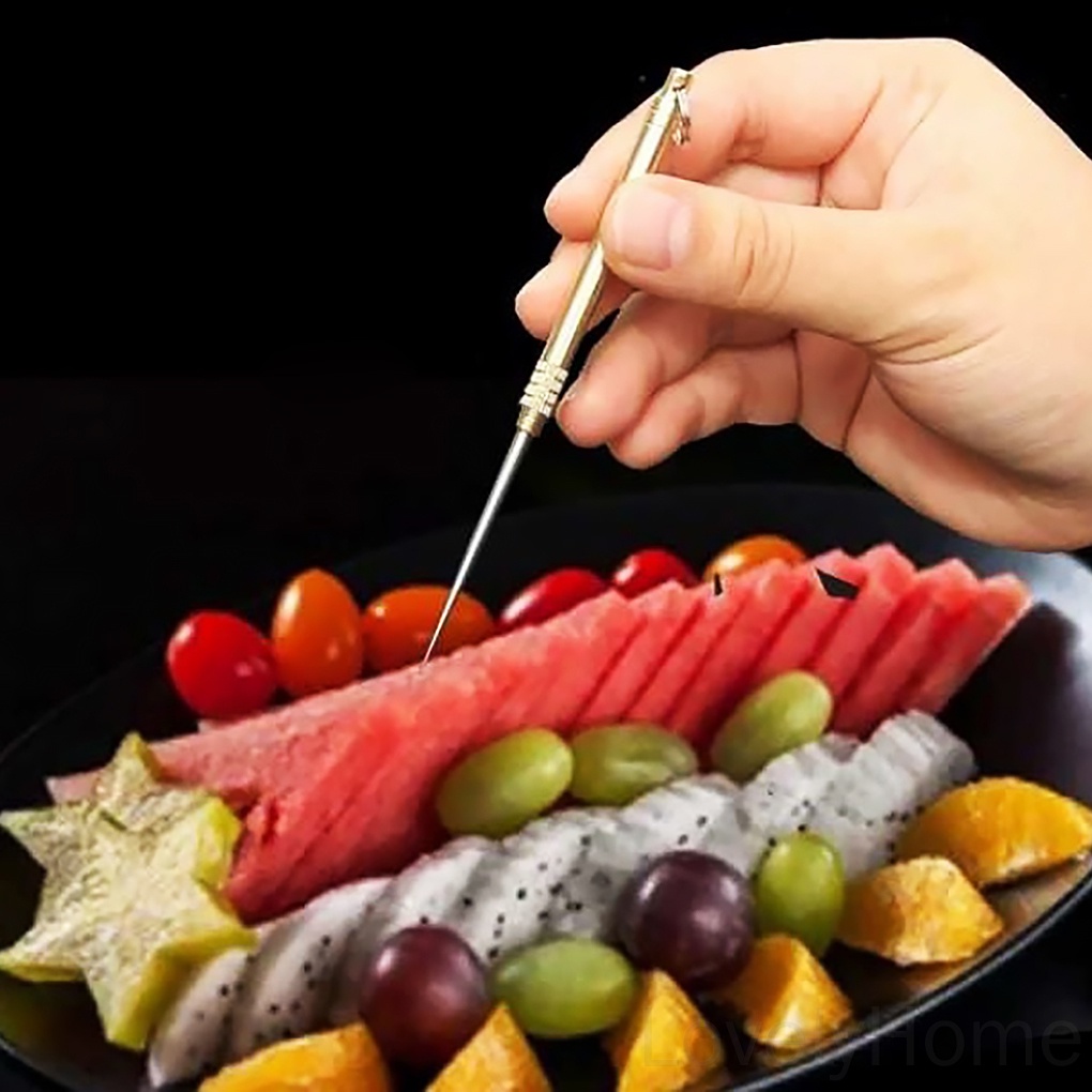 Tăm Xỉa Răng Bằng Kim Loại Kèm Giá Đỡ Tiện Dụng Cho Gia Đình