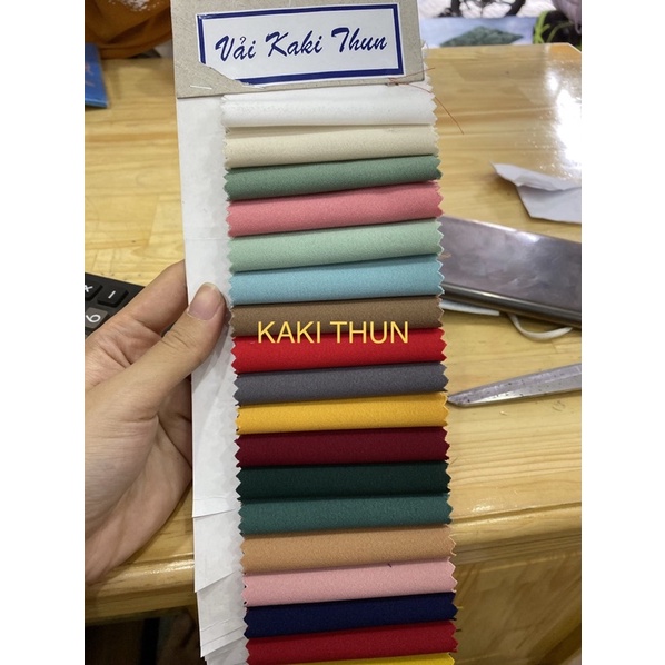 Vải kaki thun may vest, công sở, quần váy đầm, ib màu hộ shop nha