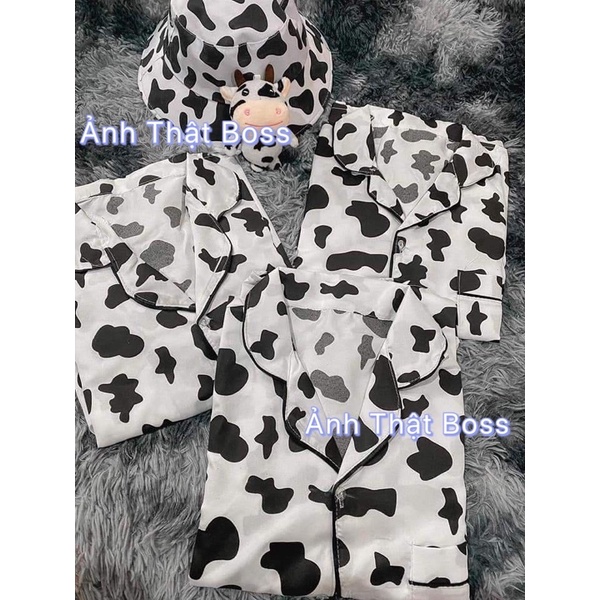 PIJAMA BÒ SỮA 🦋 SET Mặc Nhà Bộ Ngủ Nữ Loang Bò Sữa 🦋