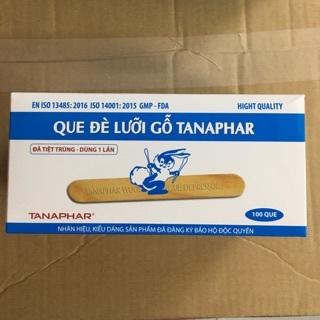 Que đè lữoi gỗ tiệt trùng 100 cái / hộp