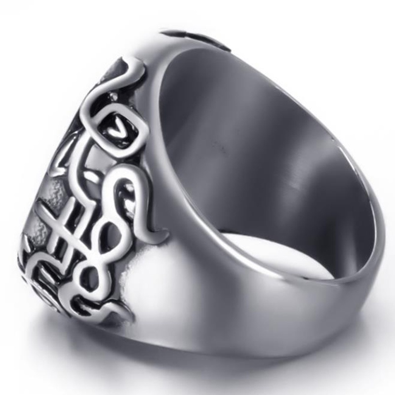 Nhẫn Thép Không Gỉ Mặt Thánh Giá Satan JP5