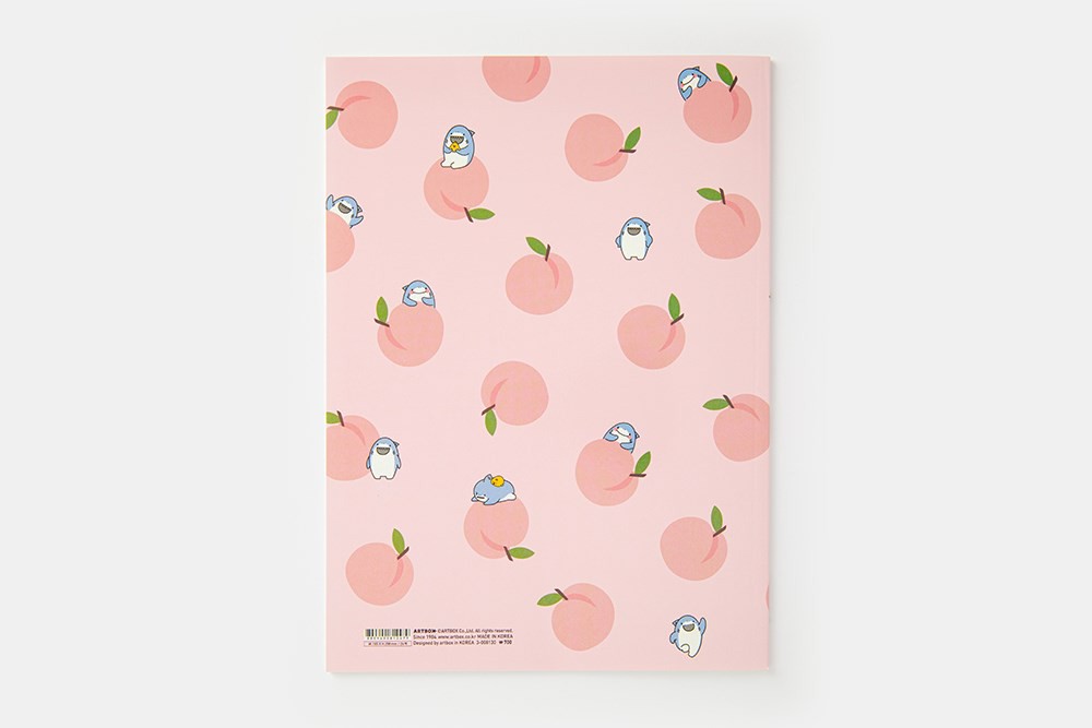 Tập Ghi Chú ARTBOX Hàn Quốc In Hình Quả Đào Mọng Hồng Và Cá Voi