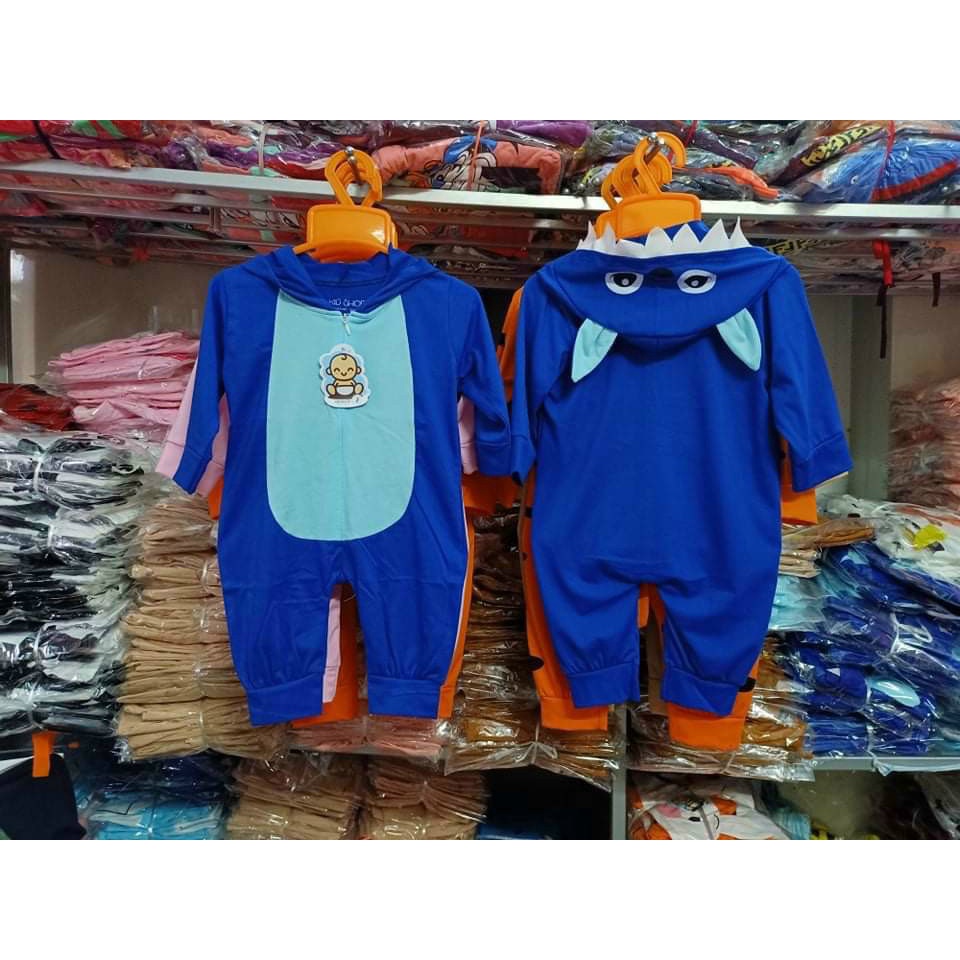 Áo dài liền thân dài tay hình con vật có mũ ngộ nghĩnh cho bé 5-15kg, vải cotton mềm, co giãn -BD68