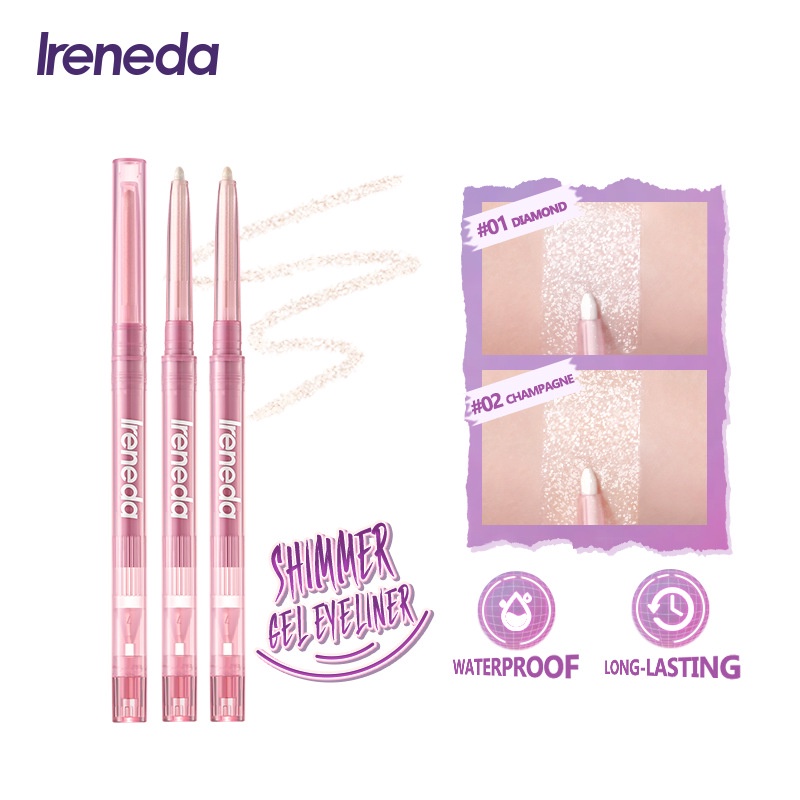 Nhũ Mắt Bút Kẻ Mắt Ireneda  Dạng Gel Lấp Lánh Chống Thấm Nước Và Mồ Hôi Lâu Trôi