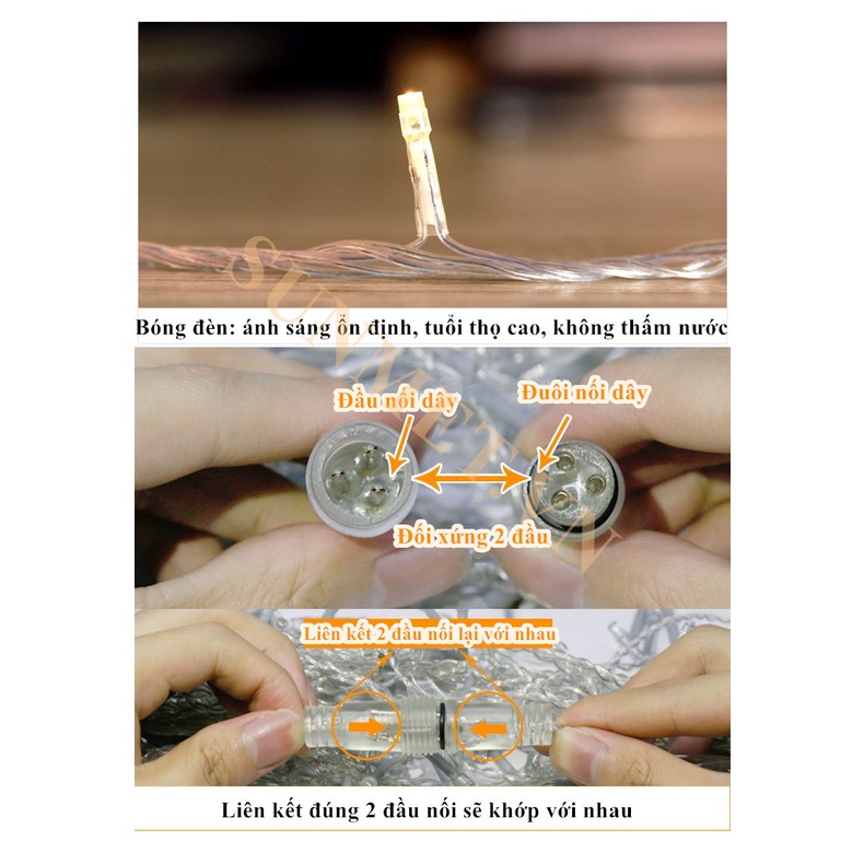 Dây Đèn LED chớp 10M 50M cắm điện DECOR trang trí NOEL, giáng sinh, ngoài trời ,lễ tết, ban công