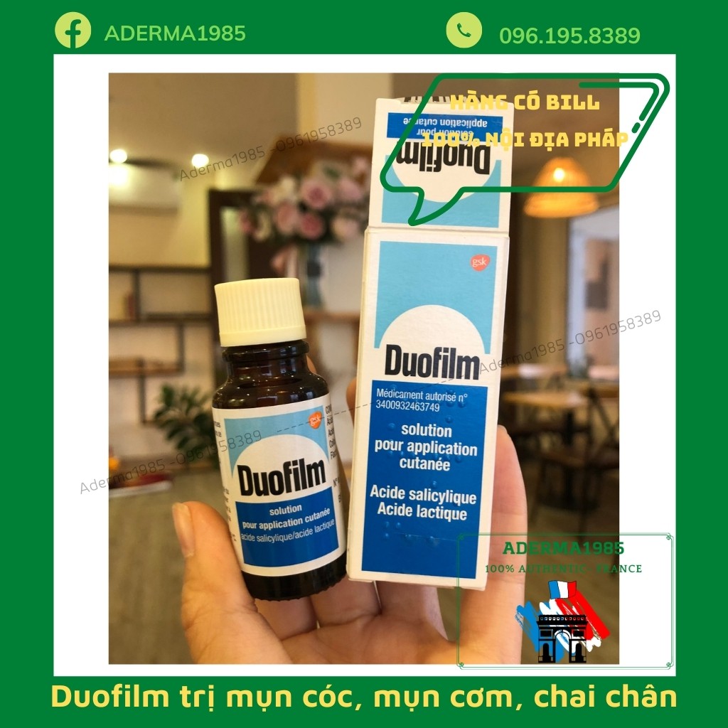 Dung dịch Duofilm 15ml dưỡng, làm sạch mụn cơm, mụn cóc, chai chân lâu ngày (Hàng pháp)