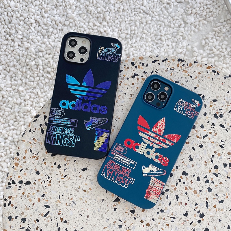Ốp Điện Thoại Chống Sốc Mạ Điện Họa Tiết Adidas Cho iphone 11 12 pro max XR 8Plus