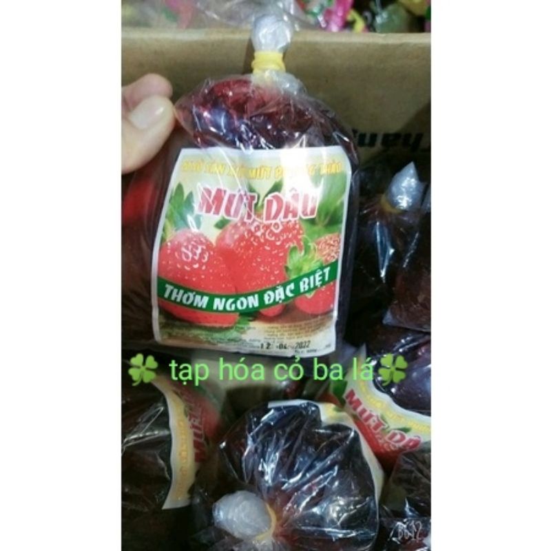 Mứt dâu 🍓Phương Thảo keo, bọc 480-500g, mứt dâu tây nguyên trái