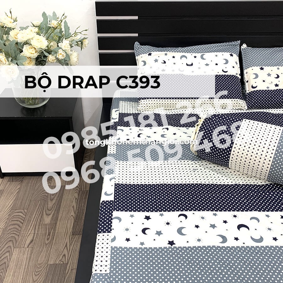 [Ảnh Thật] C393 - Bộ Drap Cotton 4 món Thắng Lợi Chính Hãng