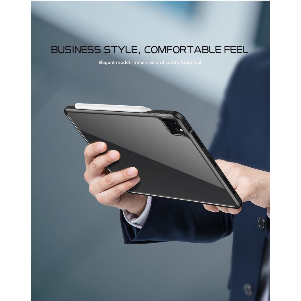 Ốp Lưng Dành Cho iPad Mini 6 / iPad Air 4 / Air 5 / iPad Pro 11 / iPad Pro 12.9  Mặt Lưng Kính Trong Suốt Viền Color.