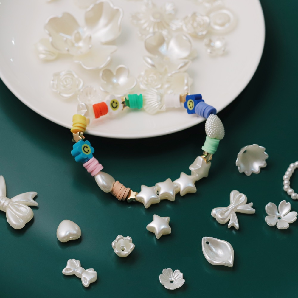 St.kunkka Set 20 Hạt Abs Acrylic Giả Ngọc Trai Nhiều Hình Dạng Cánh Hoa Bươm Bướm Diy Handmade Trang Sức