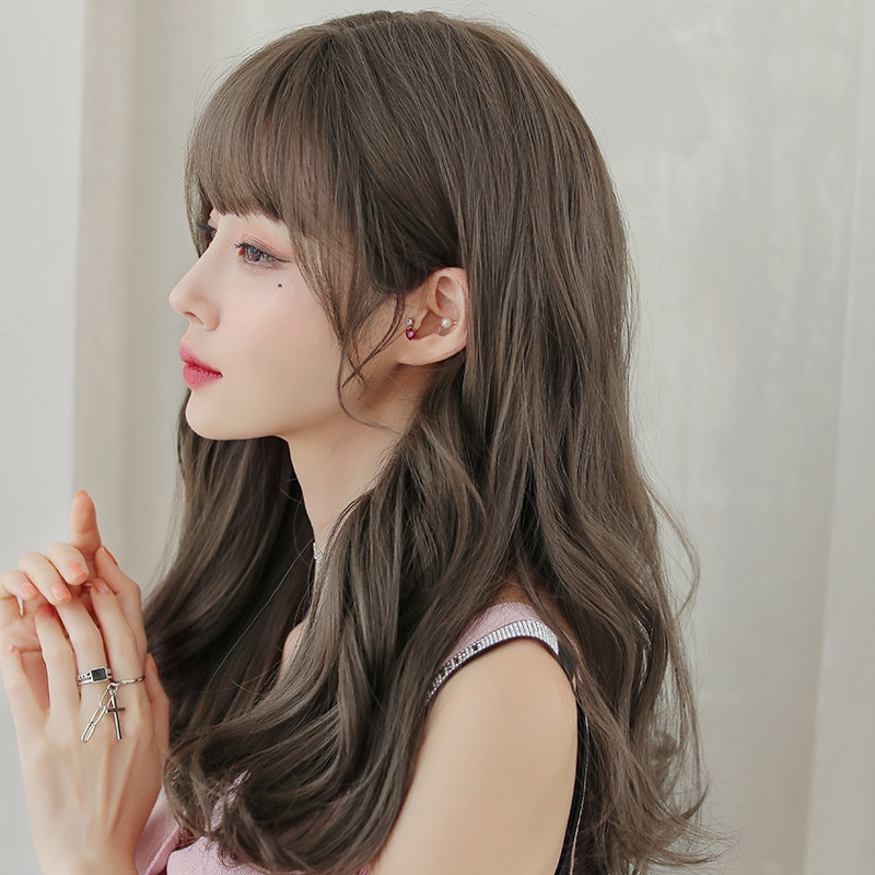 Tóc giả nữ đẹp/ Tóc giả nguyên đầu xoăn lửng tơ cao cấp