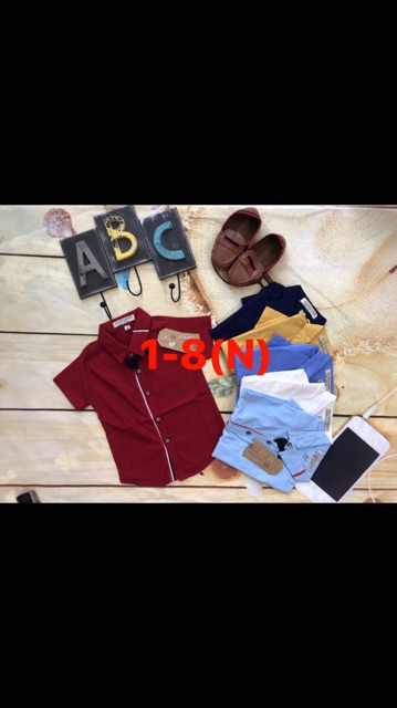 [ XẢ HÀNG ] áo sơ mi tay ngắn bé trai, chất vải đẹp, mịn, mát, co dãn cực tốt, đủ màu như hình