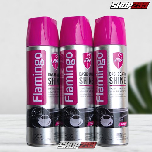 Chai Xịt Dưỡng Nhựa Nhám & Làm Bóng Lốp Mùi Cà Phê - FLAMINGO DASHBOARD SHINE F096 500ml