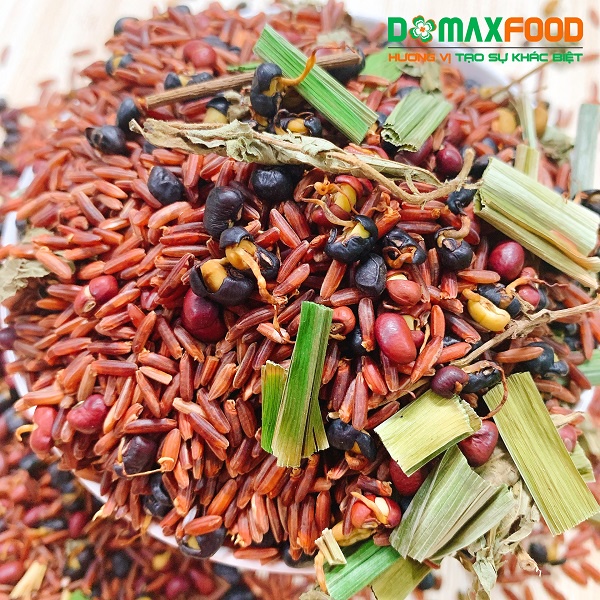 Trà Mầm Domaxfood (mầm gạo lứt - mầm đậu đen xanh lòng - mầm đậu đỏ - cỏ ngọt - lá dứa thơm) - thanh lọc - giảm cân
