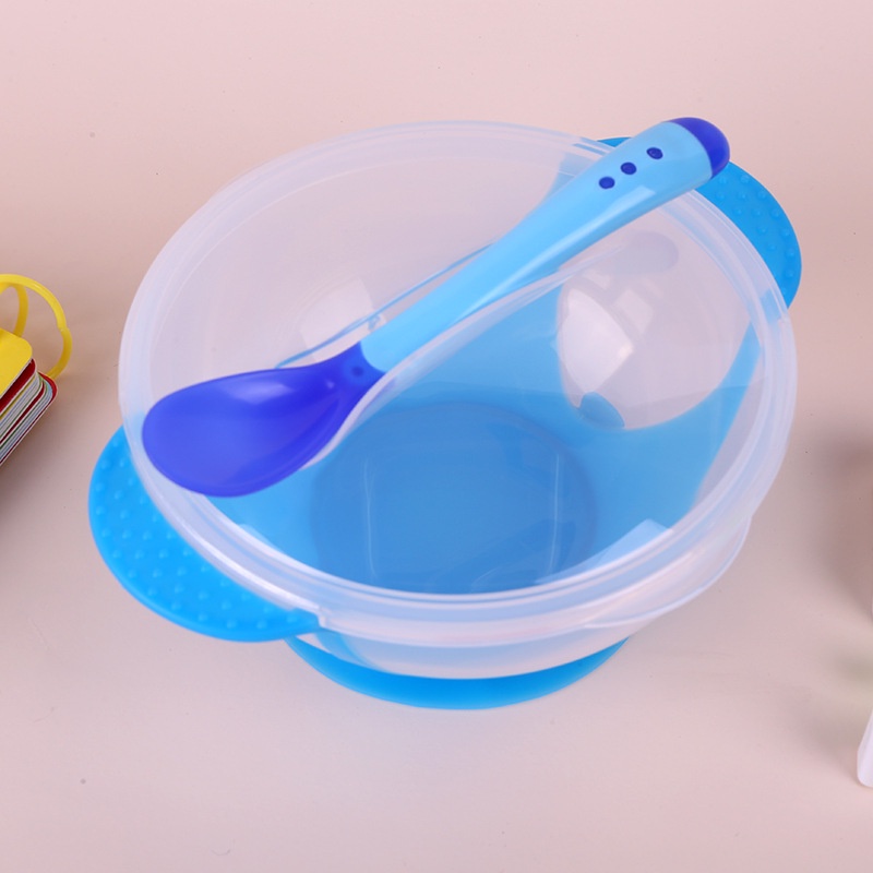 Muỗng Tập Ăn Trong Suốt Có Giác Hút Tiện Dụng Dành Cho Bé
