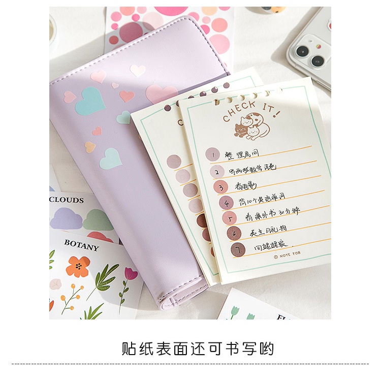 Set Sticker trang trí dễ thương cute, hình dán trang trí sổ tay sổ nhật ký thiệp, quà tặng